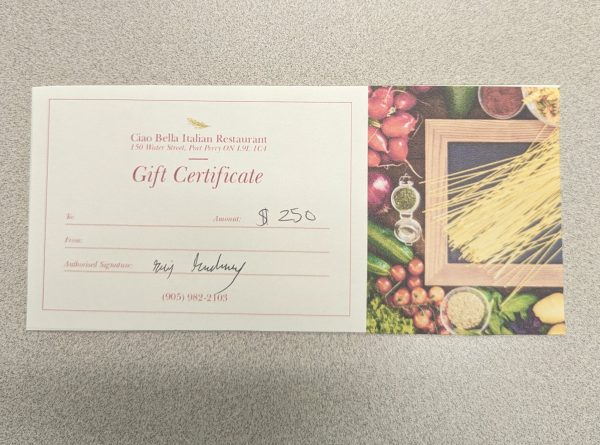 $250 Gift Certificate from Ciao Bella