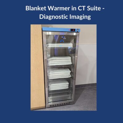 Blanket Warmer - Providing comfort to a patient in a cold room or experiencing anxiety.