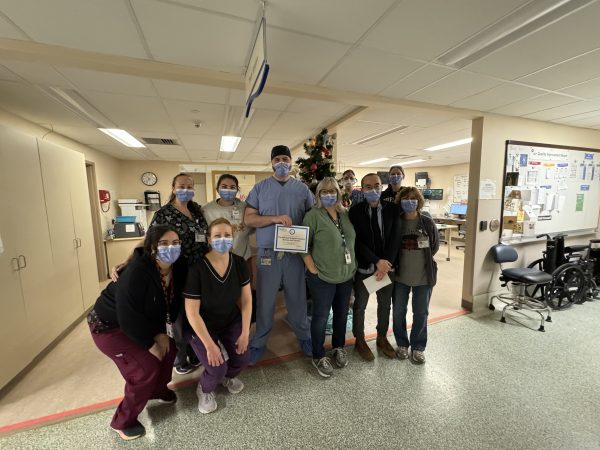 Med/Surgical Team accept Circle of Gratitude Certificate