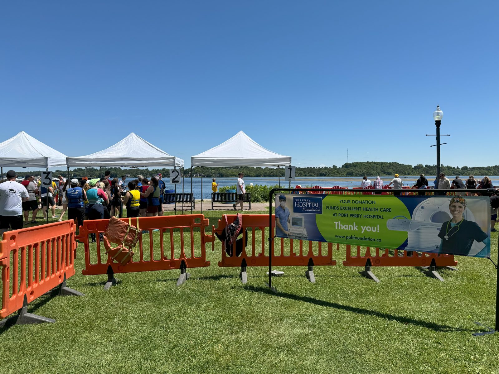 Dragon boat teams marshalled