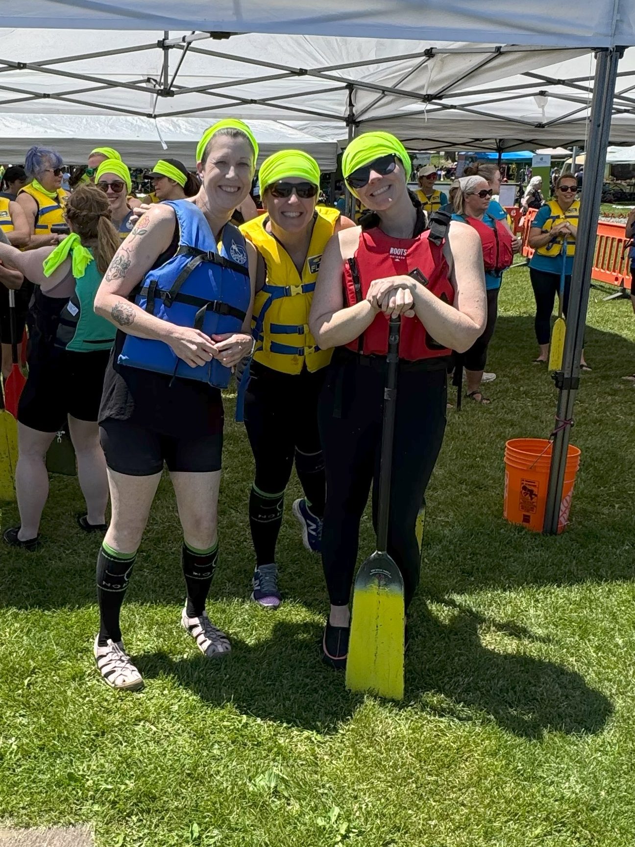 Participating team getting ready for the race. 
