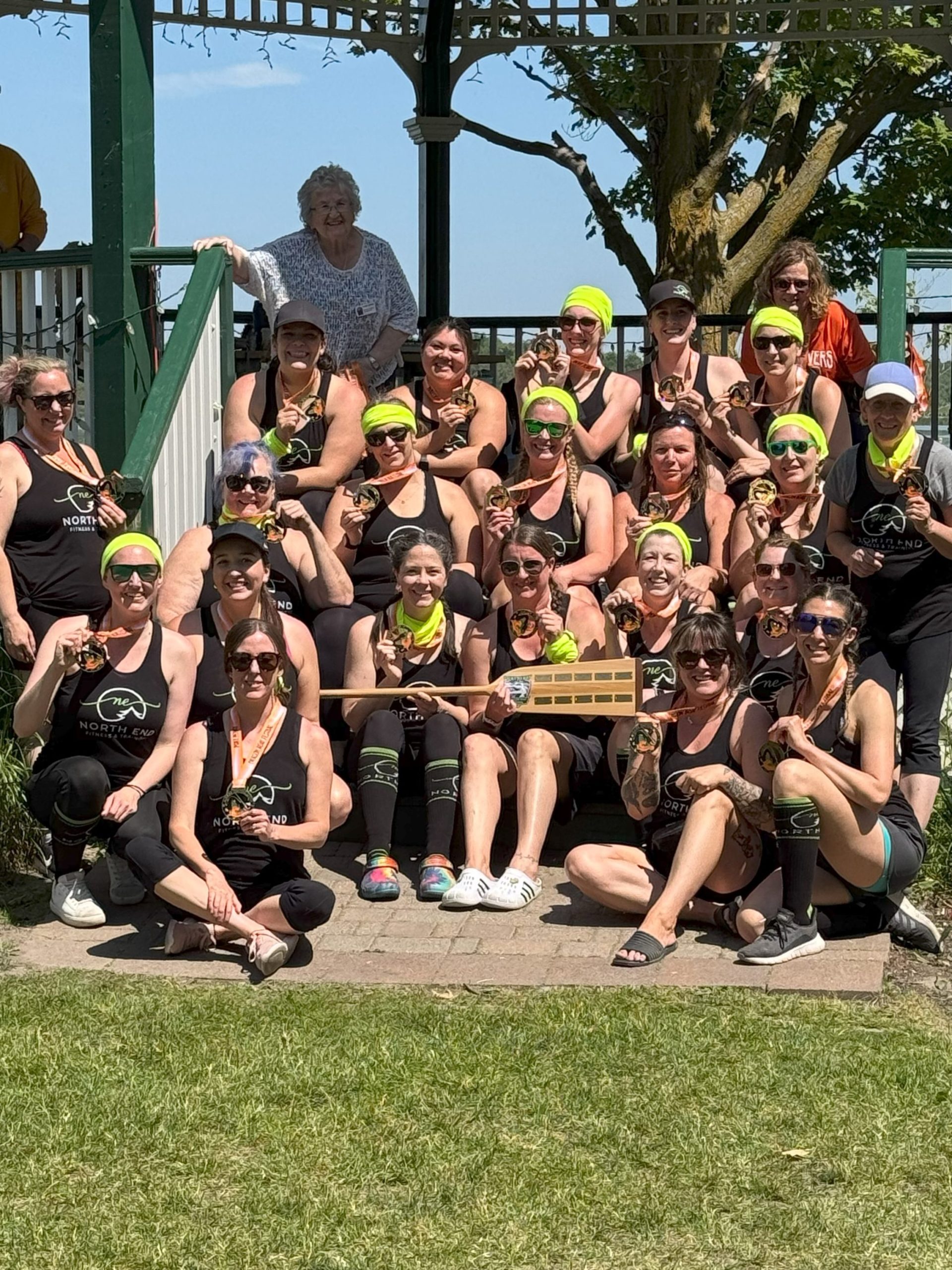 North End Storm team group photo by the gazebo. 