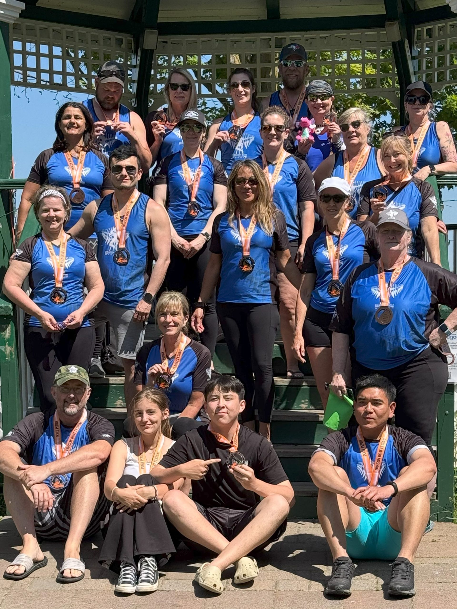 Participating team group photo by the gazebo.